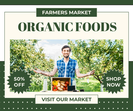 Platilla de diseño Discount at Farm Shop with Organic Products Facebook
