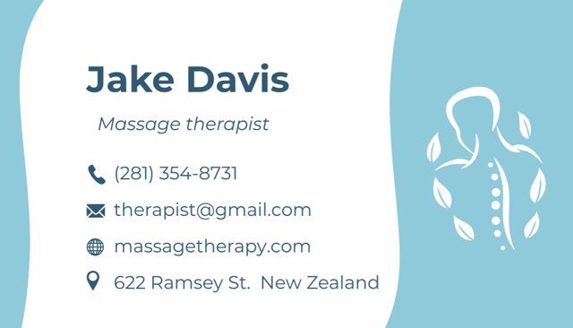 Modèle de visuel Educated Massage Therapist Service Offer - Business Card US