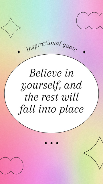 Inspirational Quote on Bright Colorful Background Instagram Video Story Design Template