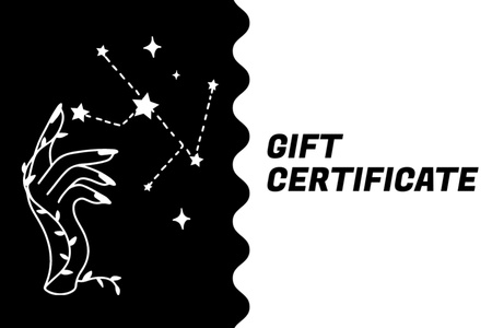 Erikoislahjatarjous Constellation-kuvalla Gift Certificate Design Template