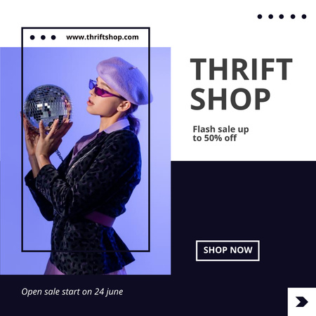 Szablon projektu Thrift shop disco style Instagram AD