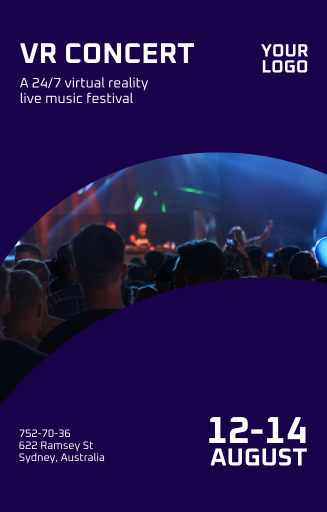 VR Concert Announcement Invitation 4.6x7.2in – шаблон для дизайна