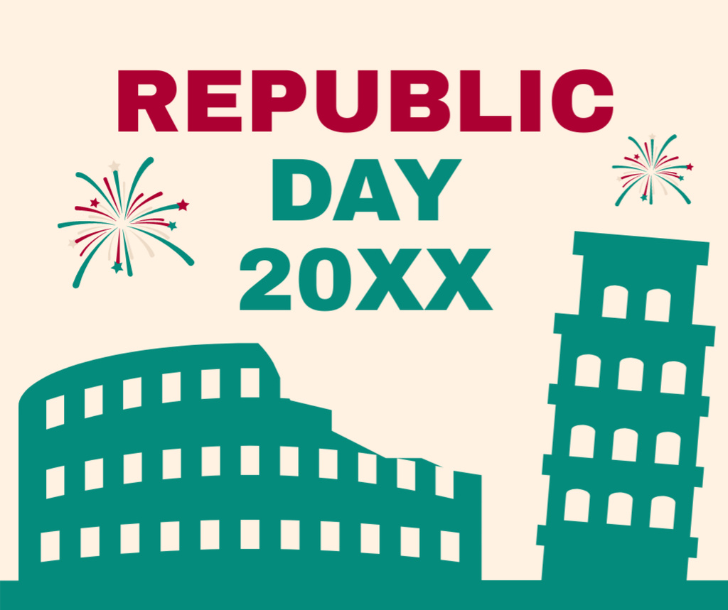 Italian Republic Day Holiday Greeting Facebook Modelo de Design