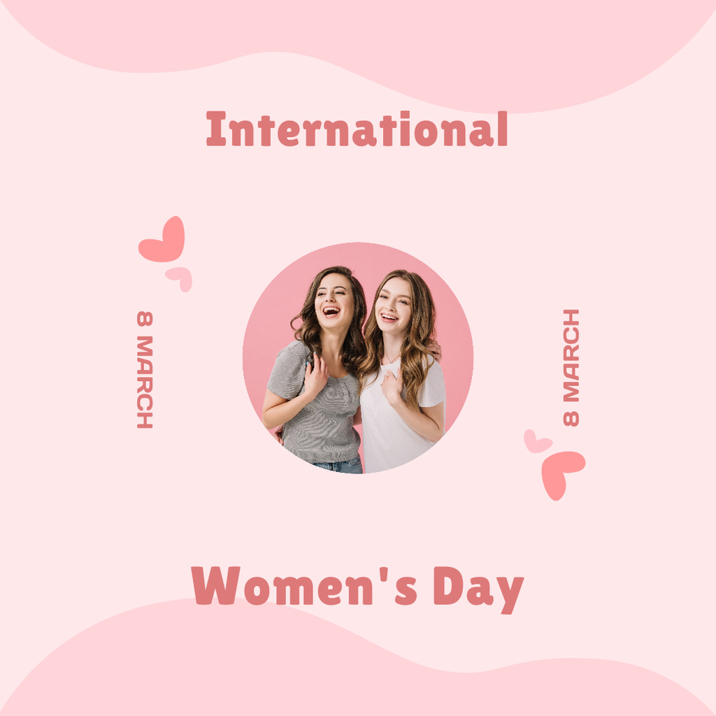 Ontwerpsjabloon van Instagram van International Women's Day with Happy Friends