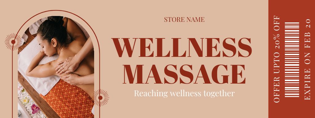 Wellness Massage Therapy Offer Coupon Tasarım Şablonu
