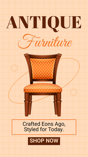 Antique Craft Furniture Sale Instagram Story Design Template