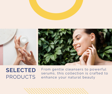 Template di design Offerta di prodotti per la cura della pelle selezionati con crema Facebook