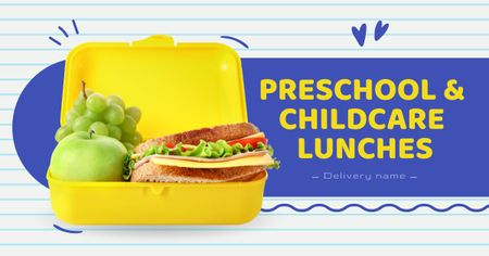 Platilla de diseño Pre-School Lunches With Fruits And Sandwiches Offer Facebook AD