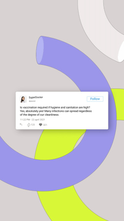 Modèle de visuel motivation de la vaccination contre le virus avec des cercles colorés - Instagram Video Story