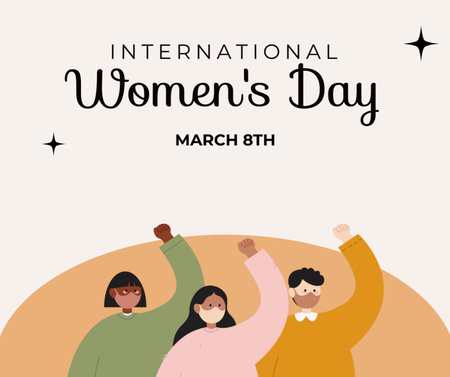 People on Riot on International Women's Day Facebook Design Template
