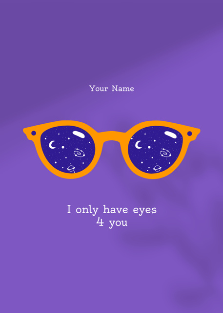 Modèle de visuel Love Phrase with Glasses - Postcard 5x7in Vertical
