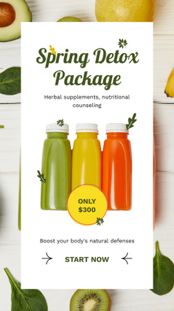 Seasonal Detox Package With Fruit Juices Instagram Video Story Design Template