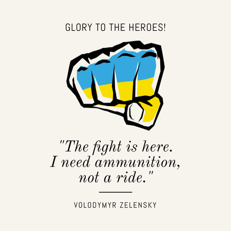 Designvorlage Macht und Ruhm den Helden der Ukraine für Instagram