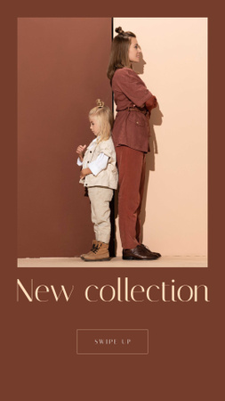 Fashion Collection Ad with Stylish Woman and Girl Child Instagram Story Šablona návrhu