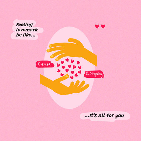 Plantilla de diseño de broma divertida con las manos sosteniendo corazones Instagram 