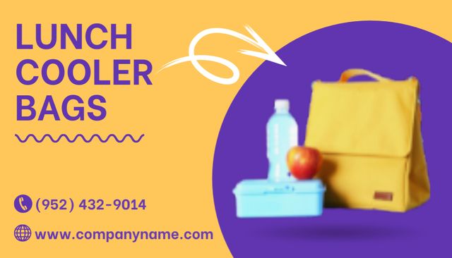 Lunch Cooler Bag Advertisement Business Card US Modelo de Design