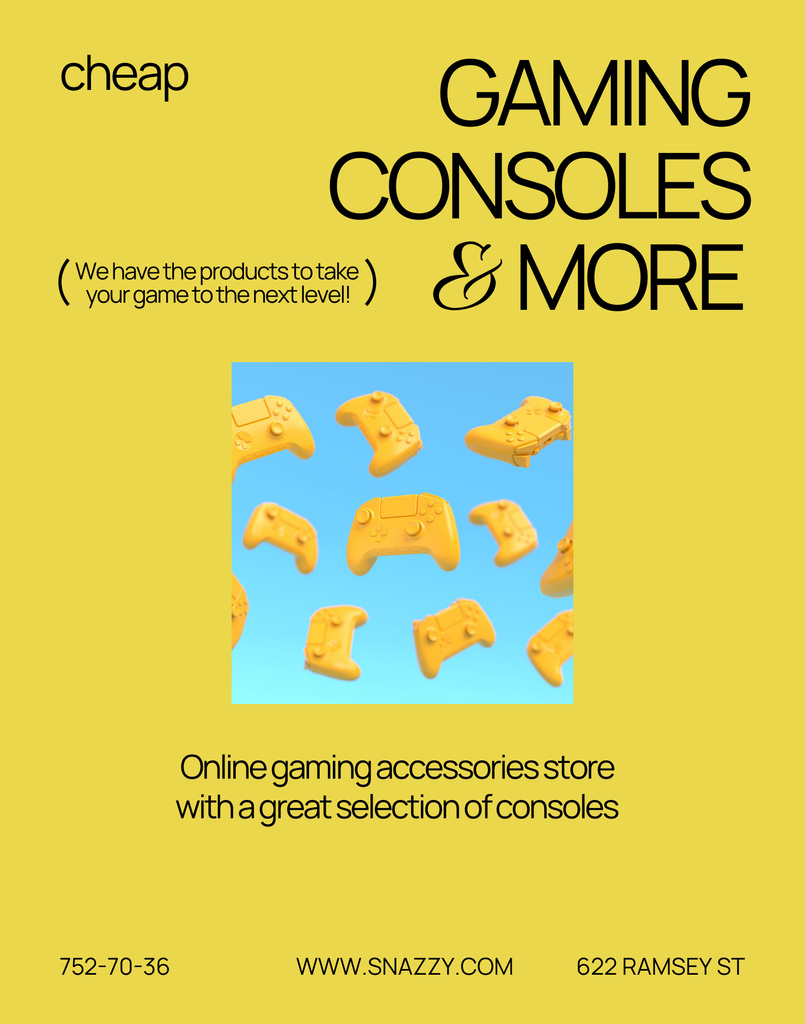 Gaming Equipment Offer Poster 22x28in Design Template