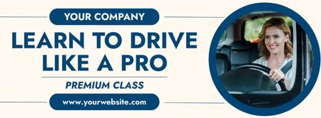 Okulda Premium Sürücü Kursu Teklifi Facebook cover Tasarım Şablonu