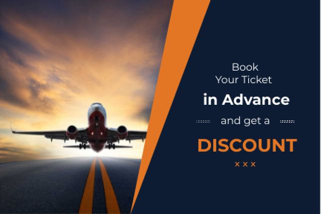 Advertisement of discount for airline tickets Gift Certificate Design Template