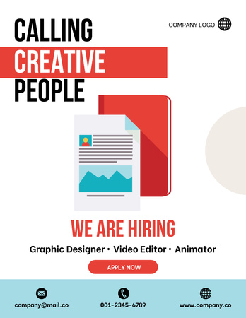 Szablon projektu  Creative People Hiring Announcement Flyer 8.5x11in