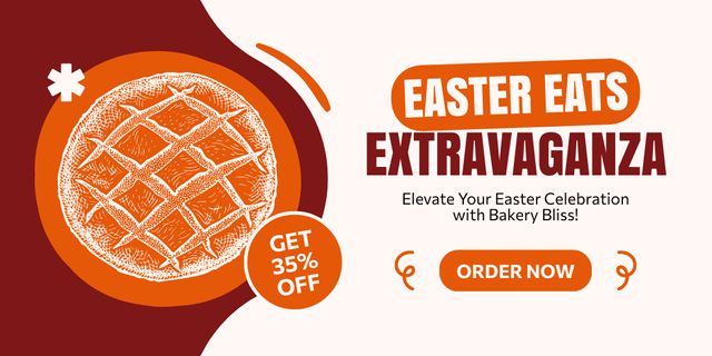 Easter Holiday Offer with Sweet Pie Twitter Πρότυπο σχεδίασης