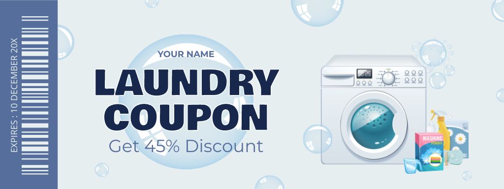 Offer Discounts on Laundry Service Couponデザインテンプレート