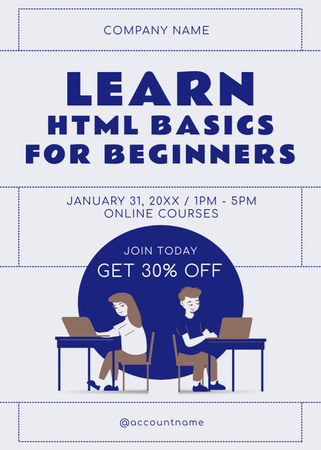 Platilla de diseño HTML Basics for Beginners Invitation