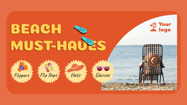 Plantilla de diseño de Awesome Beach Essentials And Accessories Offer Full HD video 
