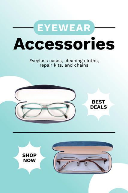 Designvorlage Best Glasses Accessories and Cases Offer für Pinterest