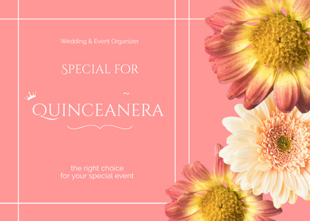 Event Agency Announcement with Fresh Flowers Postcard 5x7in tervezősablon