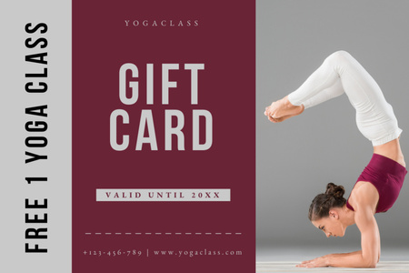 Free Yoga Classes Advertising Gift Certificate Design Template
