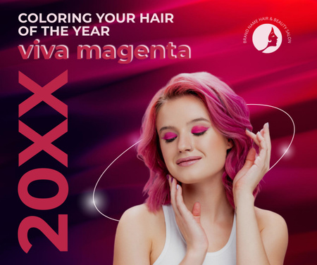 Hairstyle Offer with Popular Bright Color Facebook Design Template