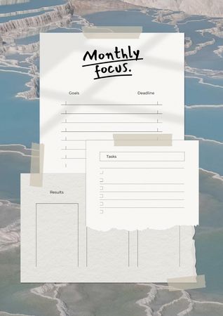 Monthly Planning with Nature Landscape Schedule Planner Modelo de Design