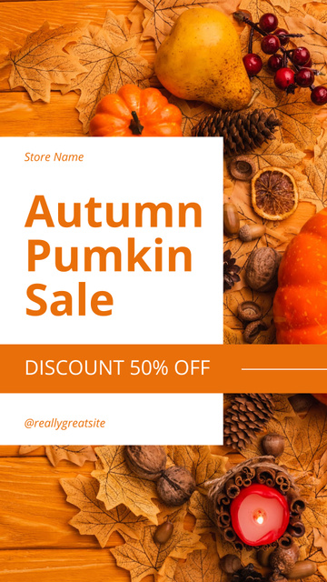 Fall Pumpkin Sale Announcement Instagram Video Story Design Template