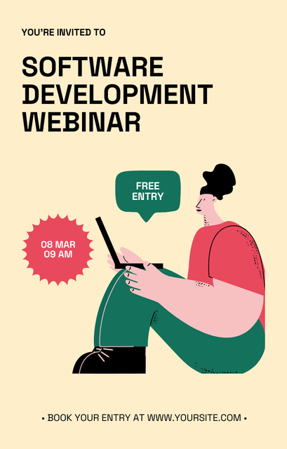 Software Development Webinar with Free Entry Invitation 4.6x7.2inデザインテンプレート