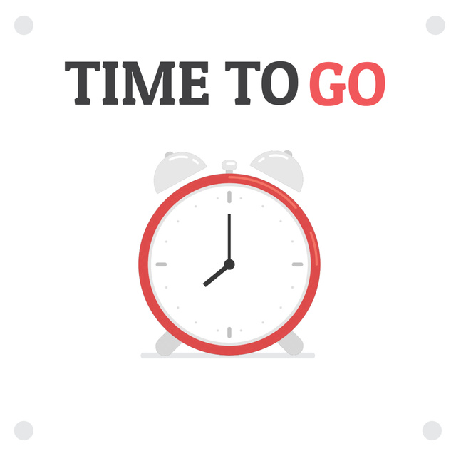 Time Management with Ringing Alarm Clock Animated Post – шаблон для дизайна