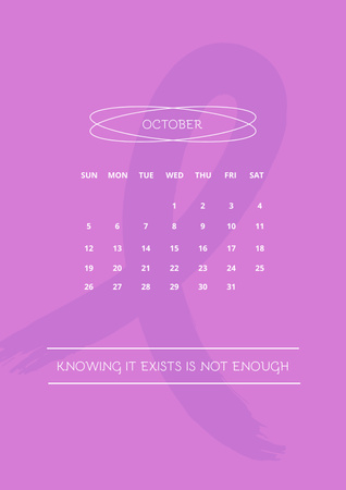 Modèle de visuel mois de la sensibilisation au cancer du sein avec ruban symbolique - Poster