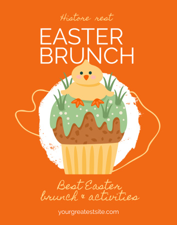 Modèle de visuel Easter Holiday Brunch Announcement - Poster 22x28in