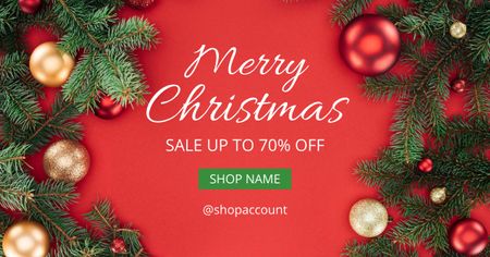 Merry Christmas Sale Offer Facebook AD Design Template