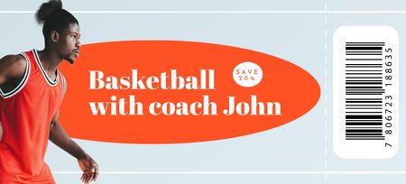 Personal Basketball Training Coupon 3.75x8.25in Design Template