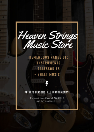 Guitars in Music Store Invitation Design Template