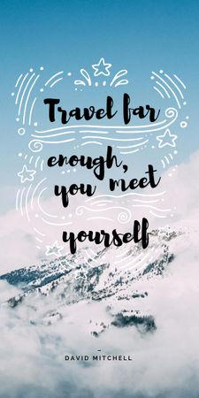 Travel Quote on Snowy Mountains View Graphic Design Template