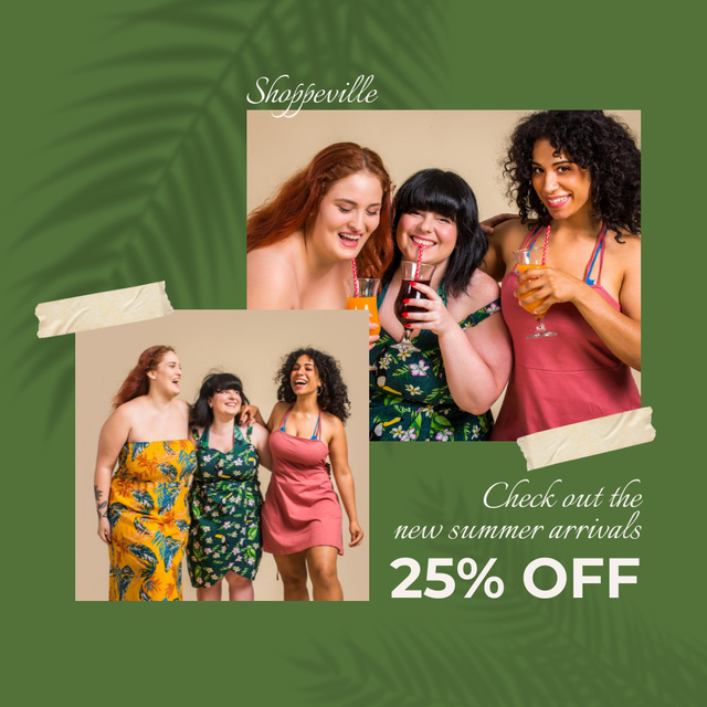 Summer Sale Announcement on Green Animated Post Design Template