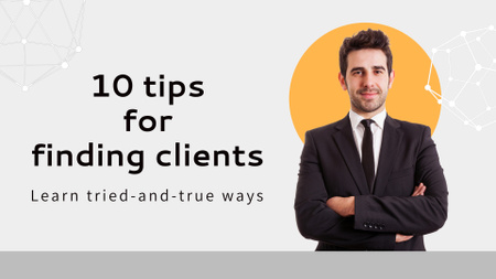 Offer Client Finding Tips for Your Business YouTube intro Modelo de Design
