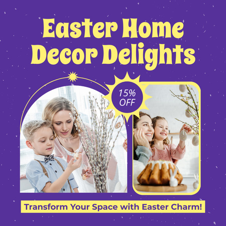 Modèle de visuel Promotion Délices de décoration intérieure de Pâques - Instagram AD