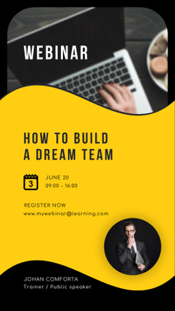 Business Webinar Announcement About Teambuilding Theory Instagram Story Design Template