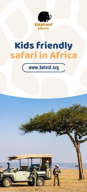 Educational Safari Trip Promotion For Family With Car Flyer 3.75x8.25in – шаблон для дизайну