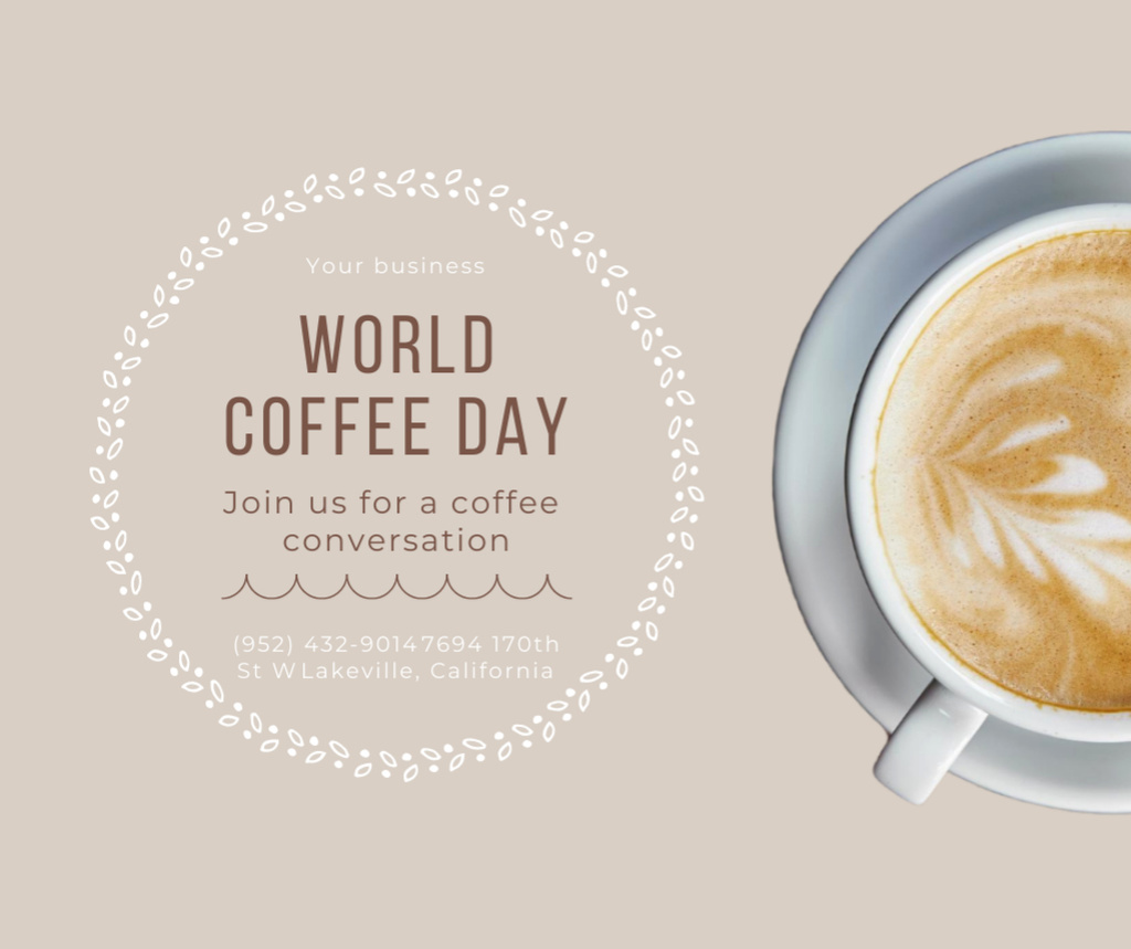Platilla de diseño Hot Drink for Coffee Day Facebook