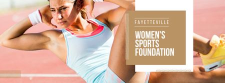 Anúncio de fundação esportiva para mulher Facebook cover Modelo de Design