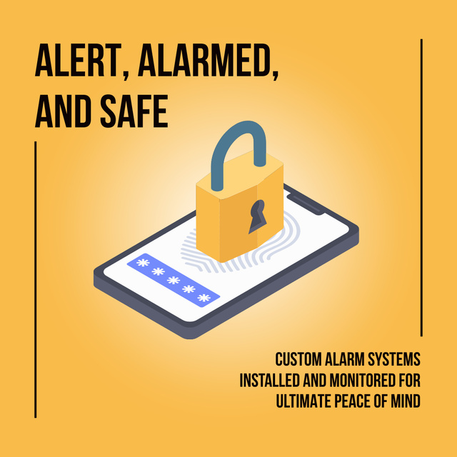 Ontwerpsjabloon van Instagram van Custom Alarm Systems with Online Control